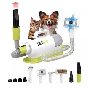 Pet Grooming Kit Dog Cat Vacuum Clipper Tools Hair Brush Shedding Suction Power